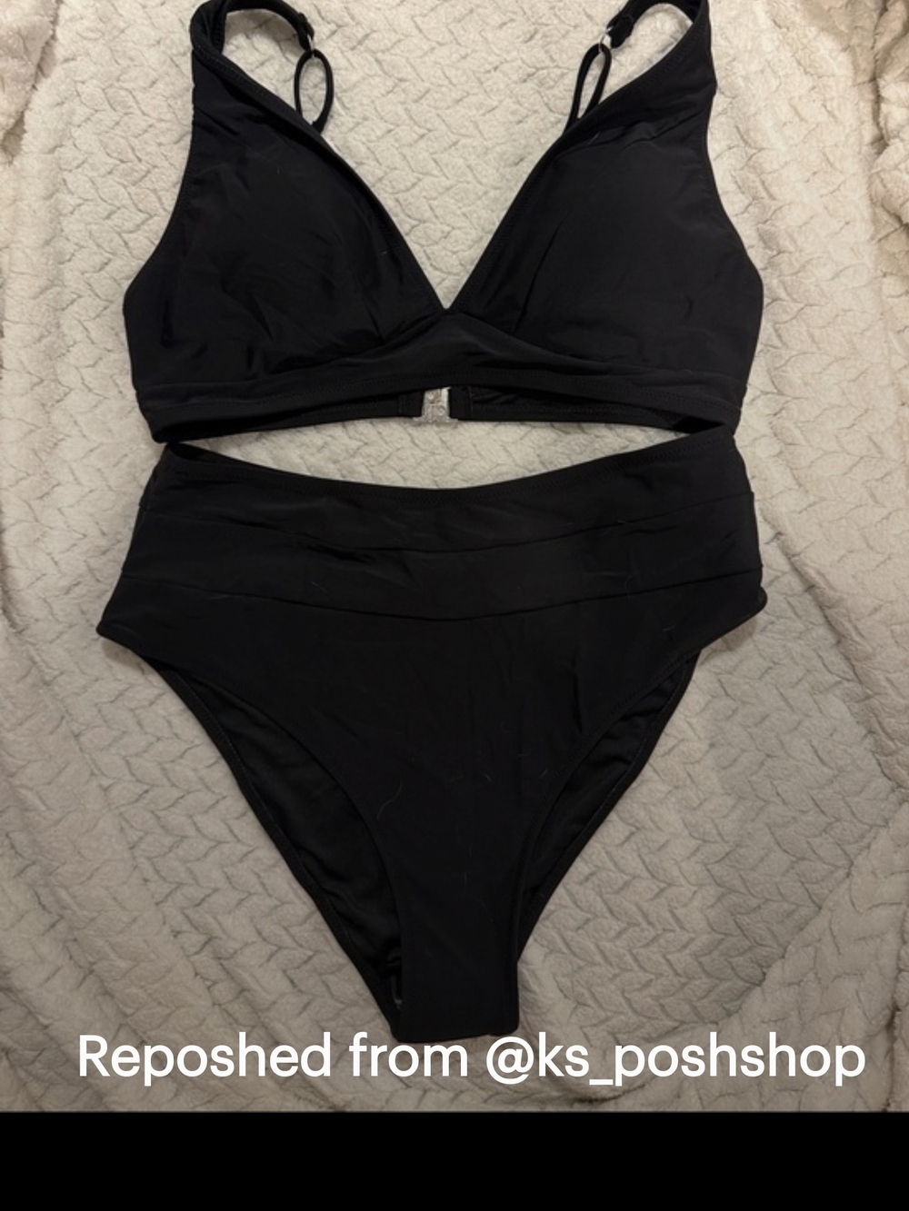 Black Two-Piece High-Waist Bikini Set
